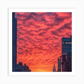 Sunset In New York City Art Print