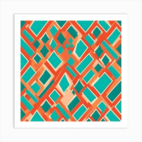 Abstract Pattern Art Inspired By The Dynamic Spirit Of Miami's Streets, Miami murals abstract art, 114 Art Print