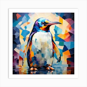 Abstract Puzzle Art Penguin Art Print