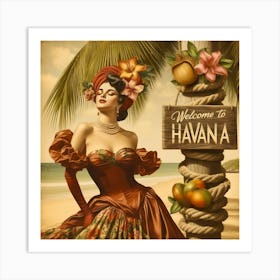 Welcome to Havana Art Print