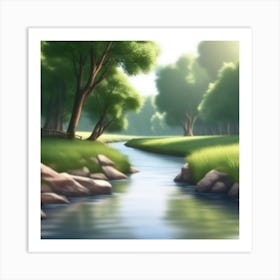 River In The Forest 4 Art Print