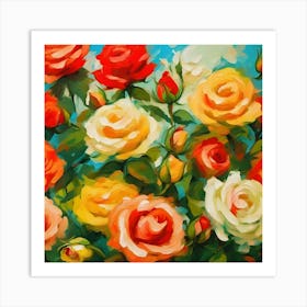 Roses In The Garden Art Print