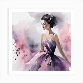 Watercolor Fashion Illustration 1 Art Print