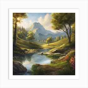 Valley In The Mountains 2 Art Print