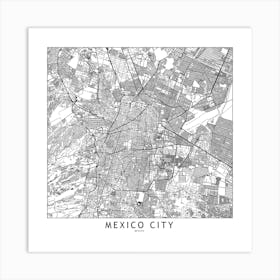 Mexico City Map Art Print