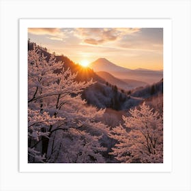 Sunrise Over Mt Fuji Art Print