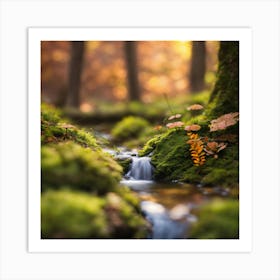 Stream In The Forest Art Print