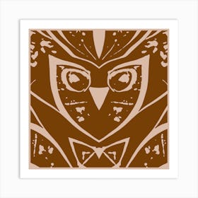 Abstract Owl Two Tone Rich Latte Art Print