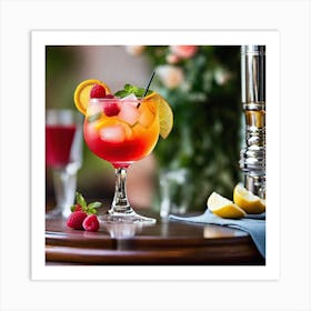 Cocktail On A Table Art Print