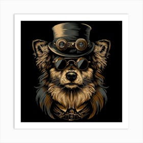 Steampunk Dog 47 Art Print