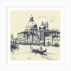 A Venice With Grand Canal Hand Drawn Sketch Illu 1720474740 1 Art Print