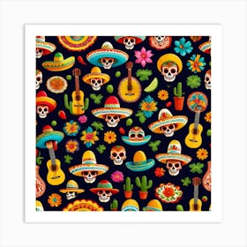 Mexican Day Of The Dead 4 Art Print