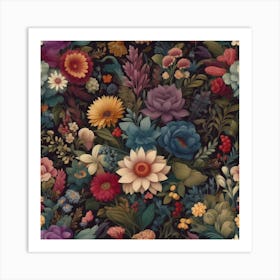 Floral Wallpaper 11 Art Print