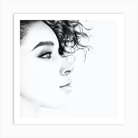 Lianne La Havas Pencil Drawing Portrait Minimal Black and White Art Print