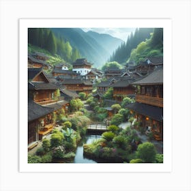 Chinese Village 2 Art Print