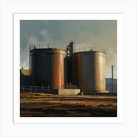 Oil Tank In The Desert Art Print