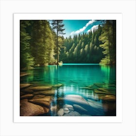 Lake In The Forest 1 Art Print