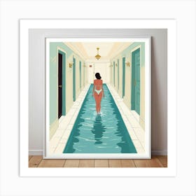 Default A Quick Dip Hallway Art Print 0 Art Print