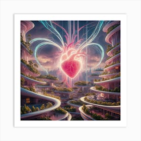 Futuristic Heart Art Print