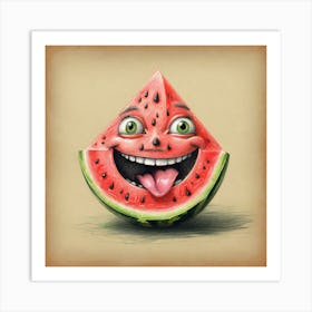 Watermelon Face 1 Art Print