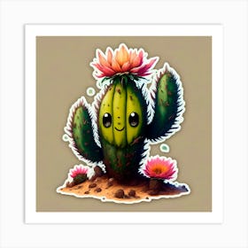 Kawaii Cactus Art Print