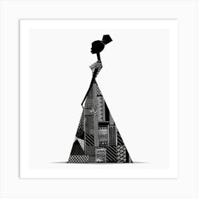 Silhouette Of A Woman In A Dress 3 Art Print