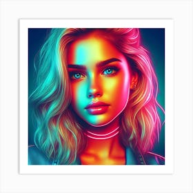 Neon Girl 4 Art Print