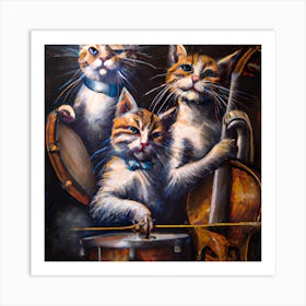 Cat Music Trio Art Print