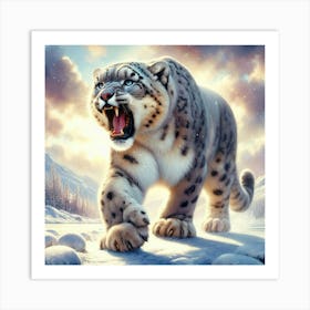 Snow Leopard 4 Art Print