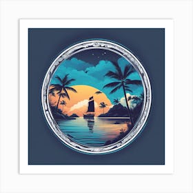 Sunset At Sea Art Print