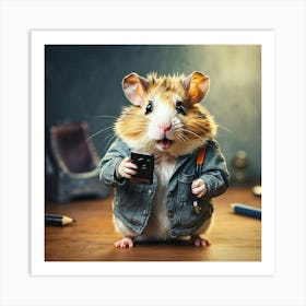 Hamster In A Jacket Art Print