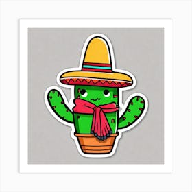 Cactus In A Hat Art Print