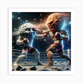 Boxing On The Moon Art Print