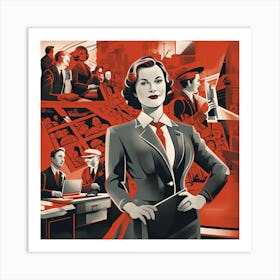 Woman In A Suit Art Print