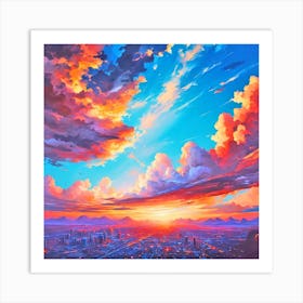 Sunset Over The City 4 Art Print