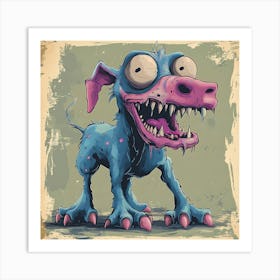 Vintage 80s Nightmarish Dog 13 Art Print