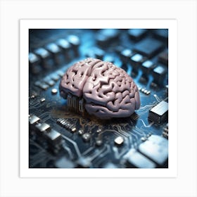 Brain On A Circuit Board 79 Art Print