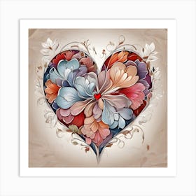 Heart Of Flowers 8 Art Print