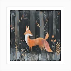 Fox In The Forest 4 Art Print