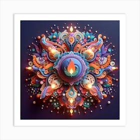 Diya Rangoli Art Print