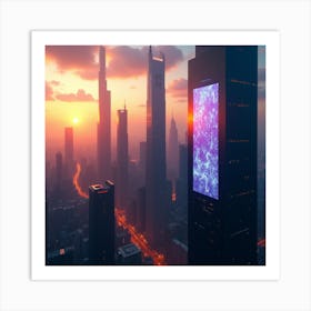 Futuristic Cityscape 1 Art Print