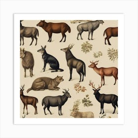 Default Default Vintage Animals For Defferent Seasons Aestethi 3 (1) Art Print