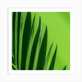 Green Palm Leaf Art Print