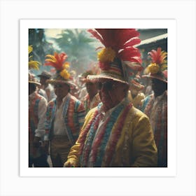 Men In Colorful Costumes Art Print