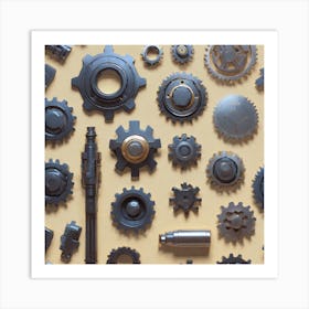 Gears Stock Videos & Royalty-Free Footage 4 Art Print