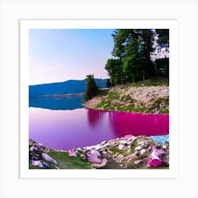 Pink Lake Art Print