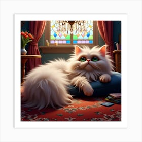 Little White Cat Art Print