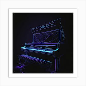 Neon Piano Art Print