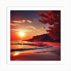 Sunset On The Beach 385 Art Print