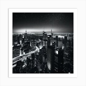 New York City At Night 7 Art Print